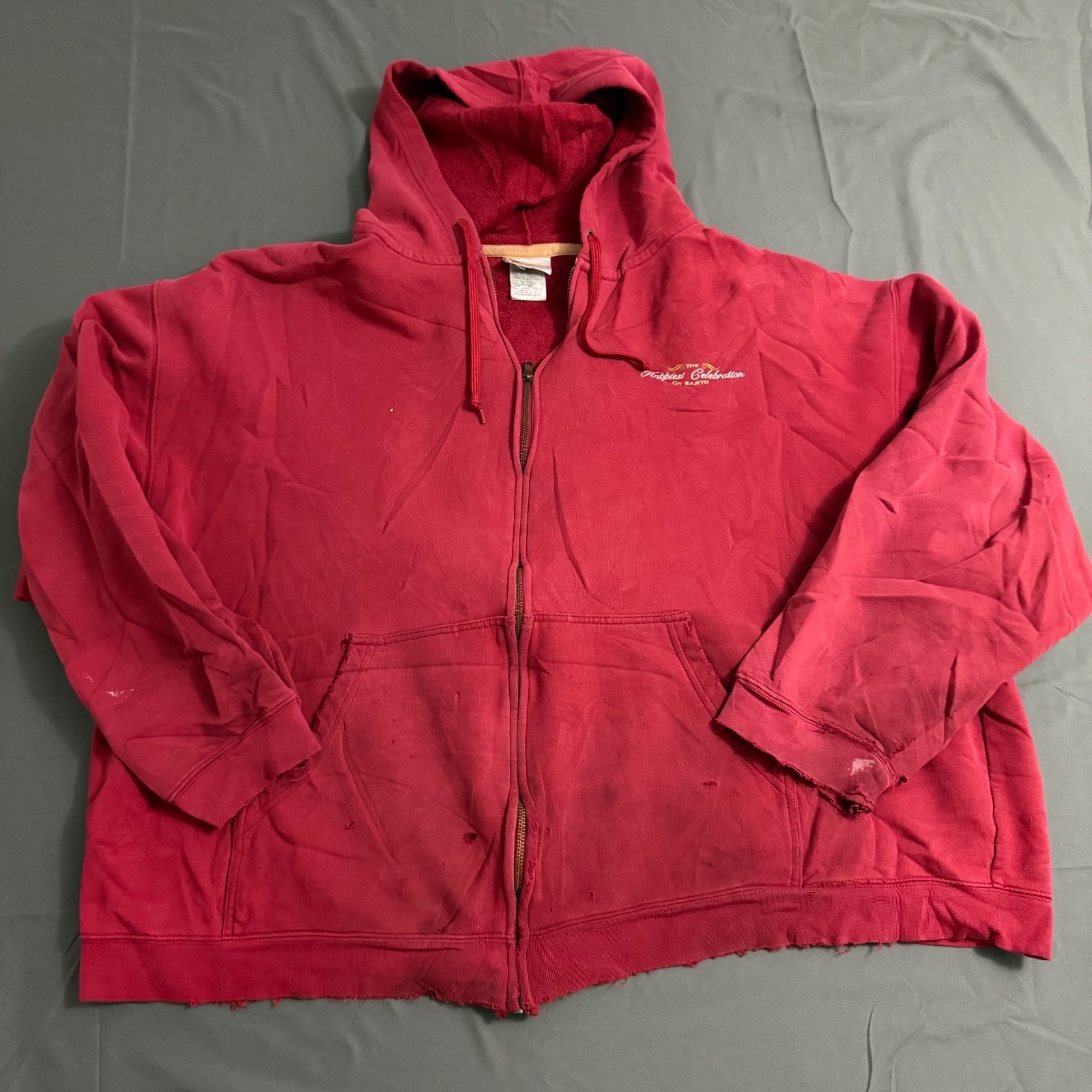 Walt Disney World 50th Anniversary Zip Hoodie Sweatshirt Adult 3xl Rare Red